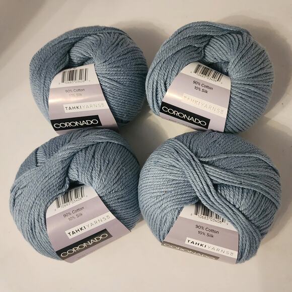 4 Tahki Yarns Coronado Blue 10 DK 90%Cotton/10% Silk 121 Yards Made in Italy - Picture 1 of 6
